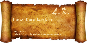 Locz Konstantin névjegykártya